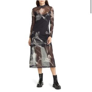 All Saints Hanna Iris Floral Long Sleeve Dress
